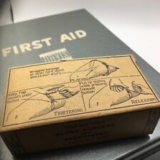 Antique Military WWII First Aid Kit Davis Safety Division W/6 Unused Unit Boxes picture