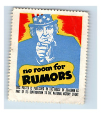 1940's Uncle Sam No Room For Rumors WW2 Poster Stamp S96E picture