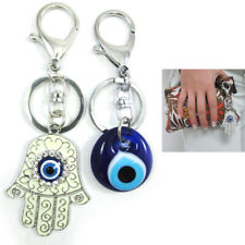 2 Hamsa Hand Charm Evil Eye Key Chain Good Lucky Nazar Kabbalah Protection Gift picture