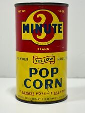 Vtg advertising 3 minute yellow popcorn 10 oz can empty vtg kitchen collectible picture