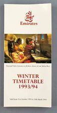EMIRATES TIMETABLE WINTER 1993/94 AIRLINE SCHEDULE FIRST & BUSINESS SEAT MAPS picture
