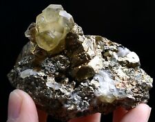 205g Natural Highest Grade Benz Yellow Calcite Pyrite Crystal Mineral  Specimen picture