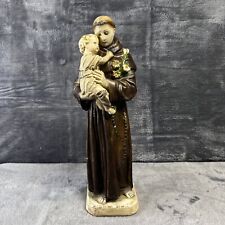VINTAGE St. Anthony Of Padua Catholic Chalkware Statue 12” picture
