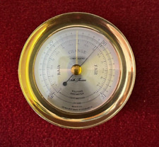 SETH THOMAS COMPENSATED 4 1/2 INCH DIAL HEAVY BRASS SHIPS BAROMETER #1550-001 picture