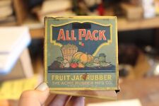 Antique All Pack, Trenton, NJ Fruit Jar Rubber Box with Contents, Old picture