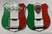 SUFFOLK COUNTY POLICE ITALIAN FLAG BOTTLE OPENER COIN SCPD LONG ISLAND NEW YORK picture