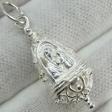 925 Sterling Silver Locket Pendant Mother of God Jesus Christ Almighty Openwork picture