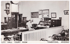 Tombstone AZ City Hall Court Room Interior Occupational Budweiser RPPC Postcard picture