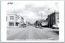 Postcard RPPC Chillicothe IL North On Second St Pabst Apollo Cafe Cars 1950s R49 picture