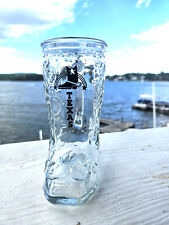 Vintage Clear TEXAS  Cowboy Boot Drinking Glass Beer Mug picture