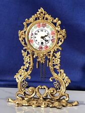 Vintage Germany Gebr Wintermantel Brass ,Bronze Clock,with Key Wound Movement picture