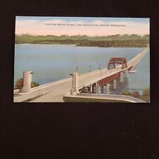 Postcard Floating Bridge across Lake Washington Seattle WA Vintage READ DESCRIP. picture