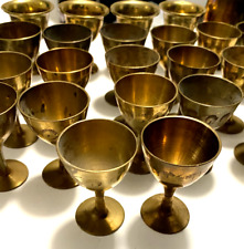 25 BRASS Miniature GOBLETS, shot glasses, cups picture