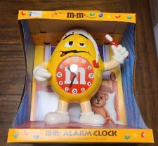 Vintage M & M Standing Yellow Peanut Alarm Clock Red/White Face Toothbrush NEW picture