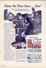 1936 Eveready Batteries Vintage Ad Tungsten Miner Lighting Dynamite Fuses Mine picture