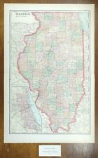 Vintage 1901 ILLINOIS Map 14