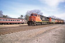 B: Orig Slide CN Canadian National C44-9WL #2507+1 w/Train - Chesterton IN 2016 picture