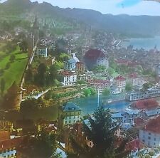 The City of Lucerne, Switzerland, c1910's Magic Lantern Glass Slide picture