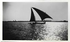 Vintage Old 1932 PHOTO of Felucca Sail in The Moonlight on The Nile River EGYPT  picture