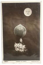Cat Postcard Photo RPPC Rotary Goodbye To Earth Hot Air Balloon Moon In The Moon picture