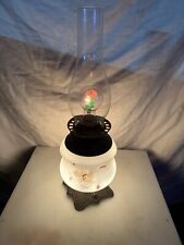 Rare Aerolux Light Bulb & Hand Painted Glass Base Flowers Rose Green WORKS Vtg picture