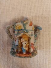 Rustic Easter Teapot House Bunny Figurine - Hinged/Opening  picture