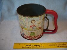 Vintage Sifter Metal Androck Handi- Sift Great 1950s Graphics Red Handle MCM fre picture
