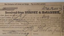 Antique Receipt 1887 Collection Agency Murphy & McCarthy NYC Boston Rare VHTF  picture
