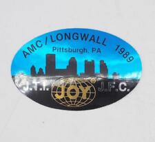 Coal Mining Helmet Decal Sticker Joy Mining AMC Longwall 1989 Pittsburgh picture
