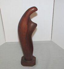 Vintage Abstract Danish Modern Style Wooden Sculpture Statue Figure 11.5