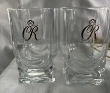 Two CROWN ROYAL Whisky Bourbon Glasses Gold Letters On the Rocks with CR bag picture