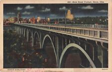 Akron OH Ohio, Main Street Viaduct Bridge & City Skyline, Vintage Postcard picture
