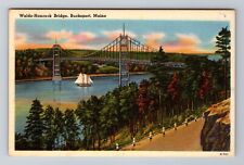 Bucksport ME-Maine, Waldo-Hancock Bridge, Antique, Vintage Postcard picture