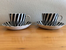 Pair of Toini Cups and Saucers, Zebra Pattern by Toini Muona for Arabia Finland picture