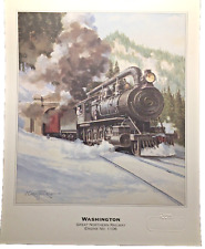 Vintage  WASHINGTON Great Northern Railway Engine No. 1106  Art  Print  RARE picture