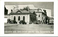 RPPC St. Genevieve Missouri MO St. Genevieve County Jail & CH  UNP Postcard picture