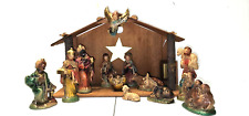 Vintage Nativity Scene Hand Painted Made in Japan 13 Piece Set Manger Music Box picture