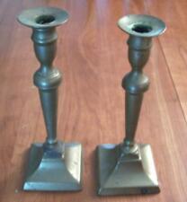 Antique Candlesticks Square Base from approximately 1750's - 1850's  Good shape picture