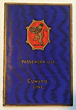 1927 Cunard R.M.S. Berengaria 1st Class Passenger List Ocean Liner Steamship picture