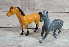 Vintage Funrise Play Horse Figures Toys Lot Of 2 Brown Gray 4
