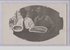 Real Photo Postcard RPPC - Two Men with Watermelon picture