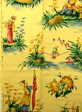 Gaston y Daniela El Mandarin Chinoiserie Fabric 2 Remnants Cotton Asian Print picture