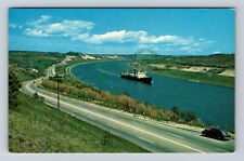Cape Cod MA- Massachusetts, Canal Showing Sagamore Bridge, Vintage Postcard picture