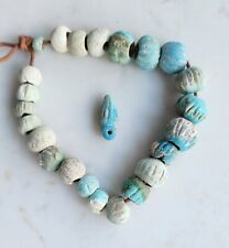 Rare Ancient Excavated Blue Faience Melon Beads picture