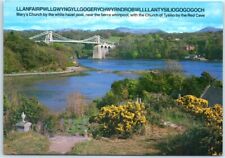 Postcard Menai Straight and Suspension Bridge - Anglesey, North Wales picture