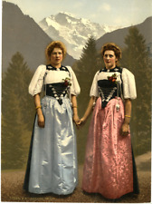 P.Z. Suisse, Bernese women vintage print, Switzerland photochromy, vintage pho picture