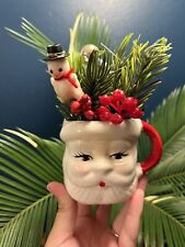 Vintage Santa Face Mug Taiwan Open Eyes With Vintage Christmas Assemblage  picture