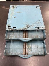 Vintage Equipto Small Metal Parts Cabinet 2 Drawers Classic Light Blue Made USA picture
