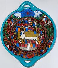 Mexican Ixtapa Hand Painted Folk Art Talavera Pottery Wedding Story Bowl picture