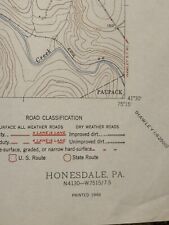 1949 Honesdale PA Wayne Co Quadrangle Seeleyville US Geological Survey Map picture